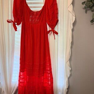 Free People boho dress with tie back